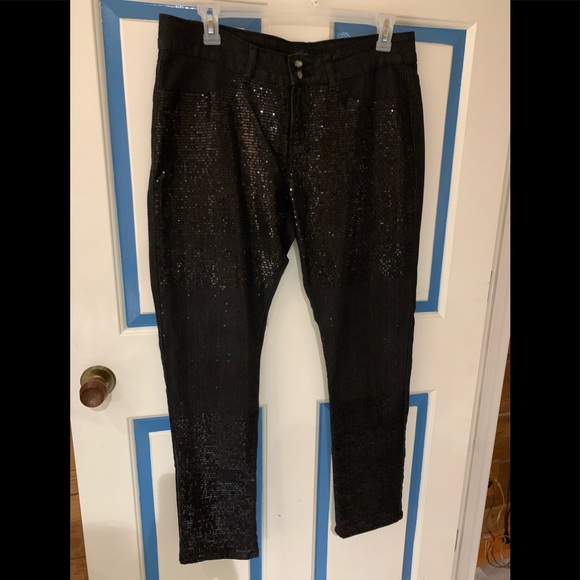 🎈Jane Doe Black Sequins Jeans Casual Cocktail Party SZ 15 SALE❗️ - Picture 8 of 16